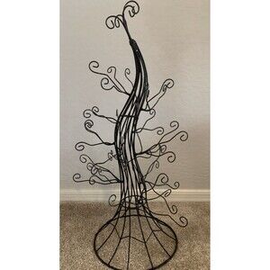 Pier One Imports Halloween Black Metal Glitter Retired Ornament Tree 24"